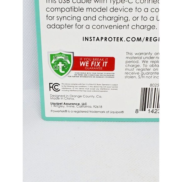 Liquipel Powertek On The Go Fast Charge Mint Type C 3ft Retractable Phone Cord - Picture 9 of 12